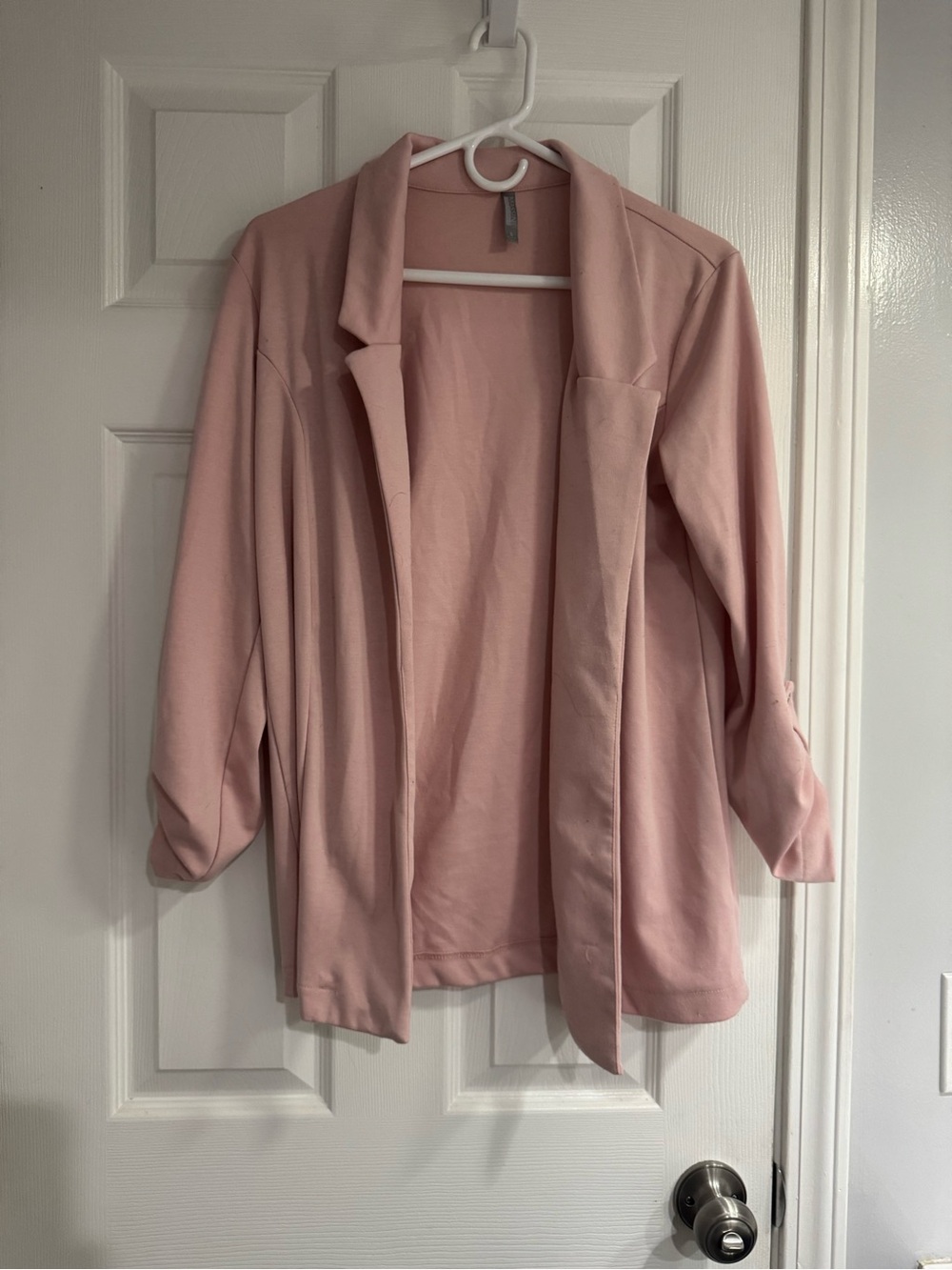 Massini Blush Pink Open Front Blazer